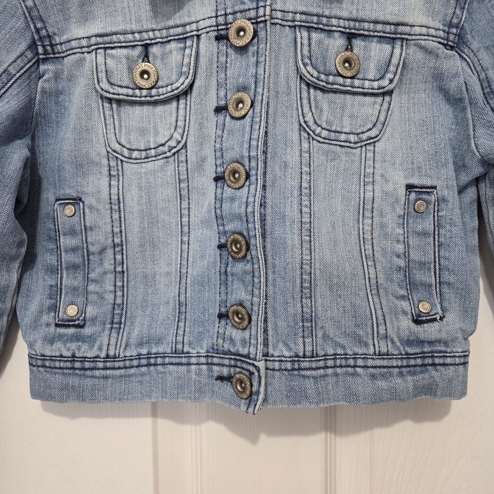Highway Jeans Girls Medium Wash Cropped Denim jacket Size Small - Picture 3 of 11